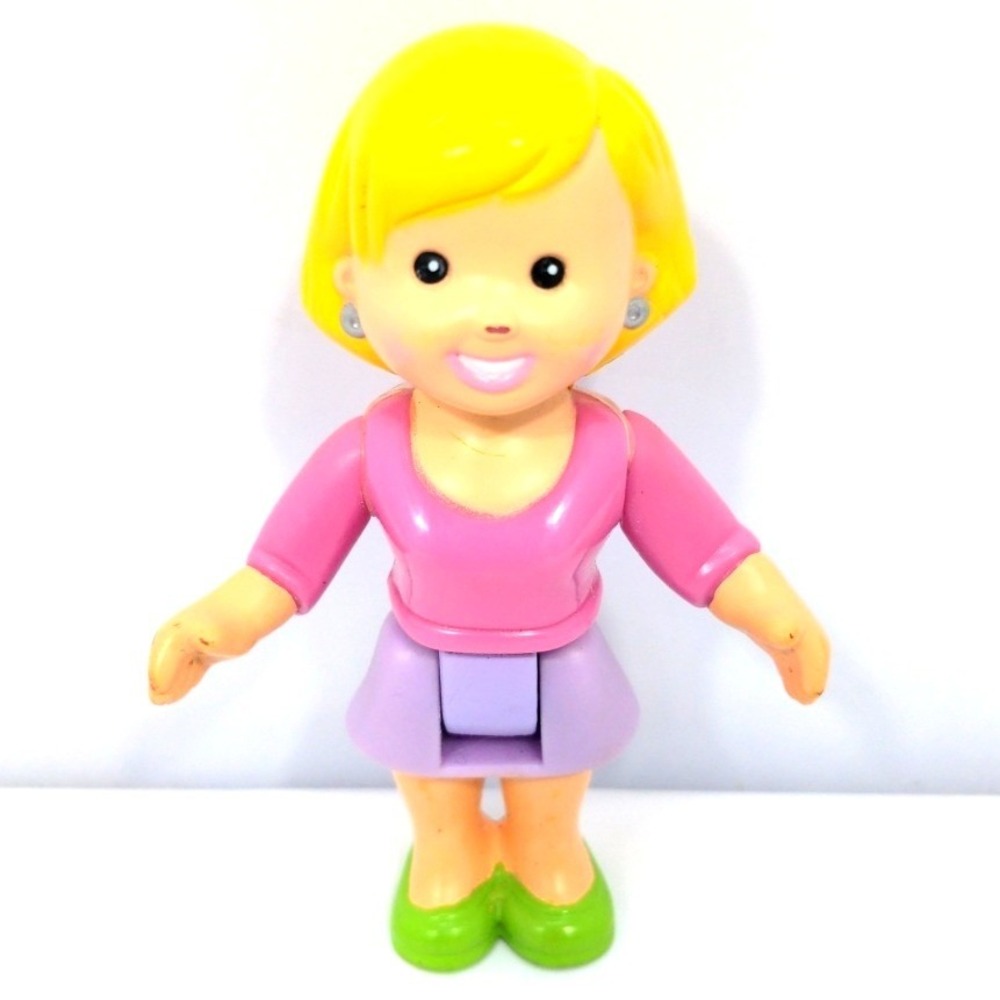 2018 Fisher-Price Loving Family Mom Figure Blonde Pink Top Purple Skirt Toy